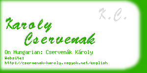 karoly cservenak business card