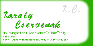 karoly cservenak business card